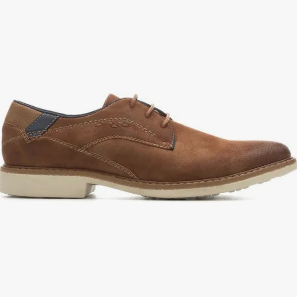 Freeman Brown Leather Derby Oxfords with Burnished Finish